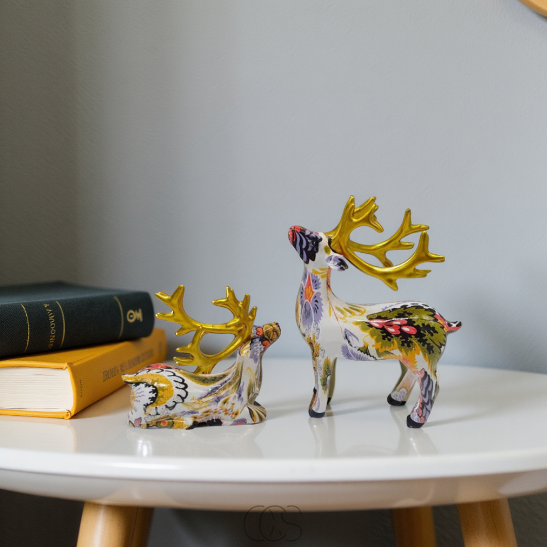 Vivrek - Abstract Deer Sculpture - Decorative Table Sculpture in Resin