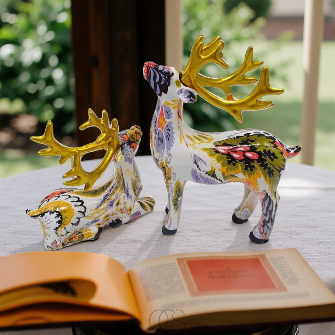 Vivrek - Abstract Deer Sculpture - Decorative Table Sculpture in Resin