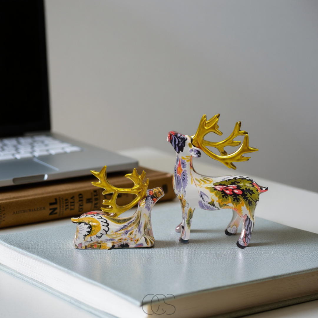 Vivrek - Abstract Deer Sculpture - Decorative Table Sculpture in Resin