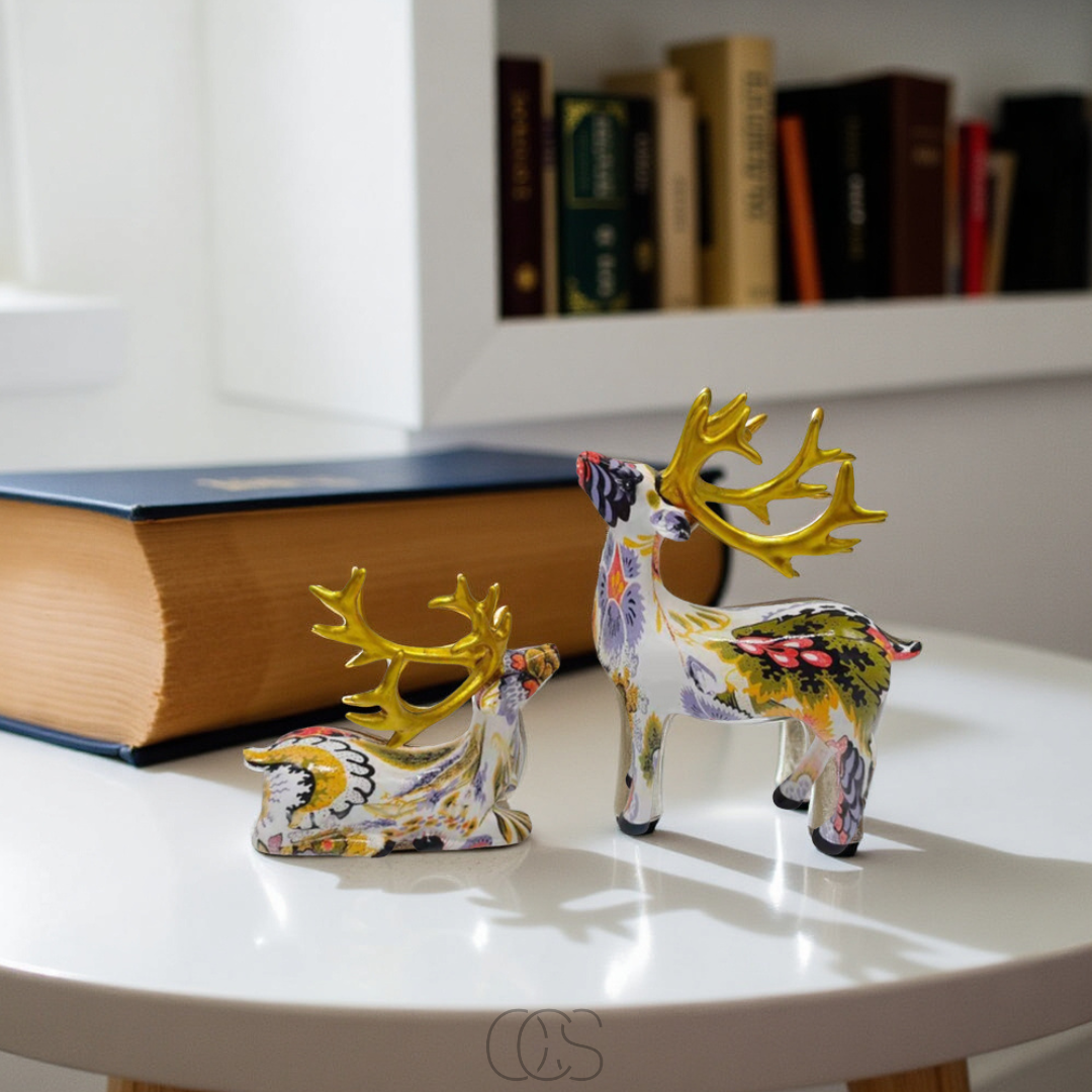 Vivrek - Abstract Deer Sculpture - Decorative Table Sculpture in Resin