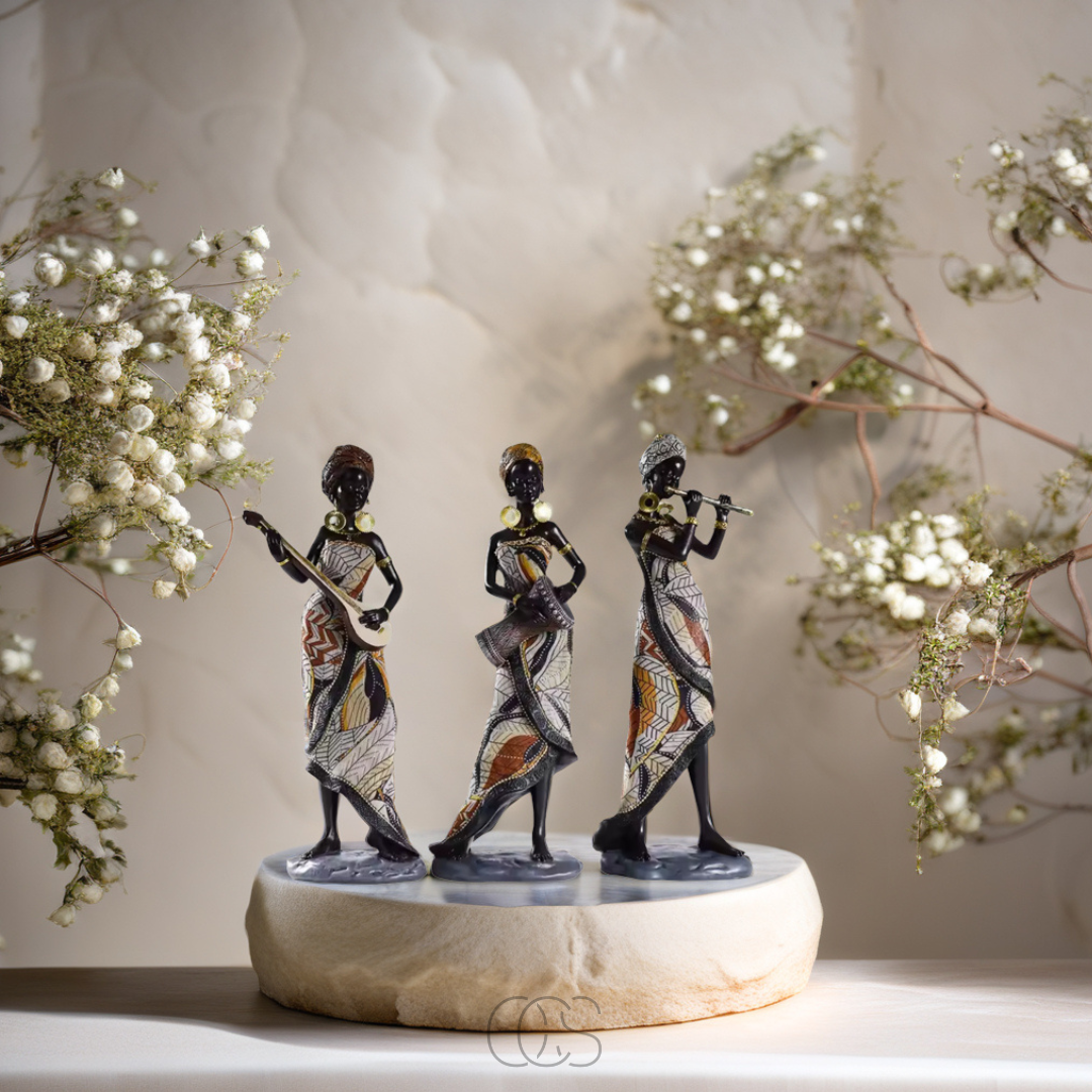 Vivrek - African Musicians Statue Set - Decorative Sculptures