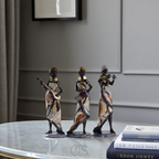 Vivrek - Conjunto de Estatuas de Músicos Africanos - Esculturas Decorativas