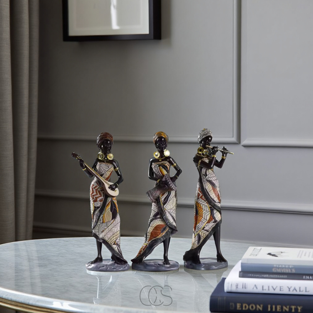 Vivrek - African Musicians Statue Set - Decorative Sculptures