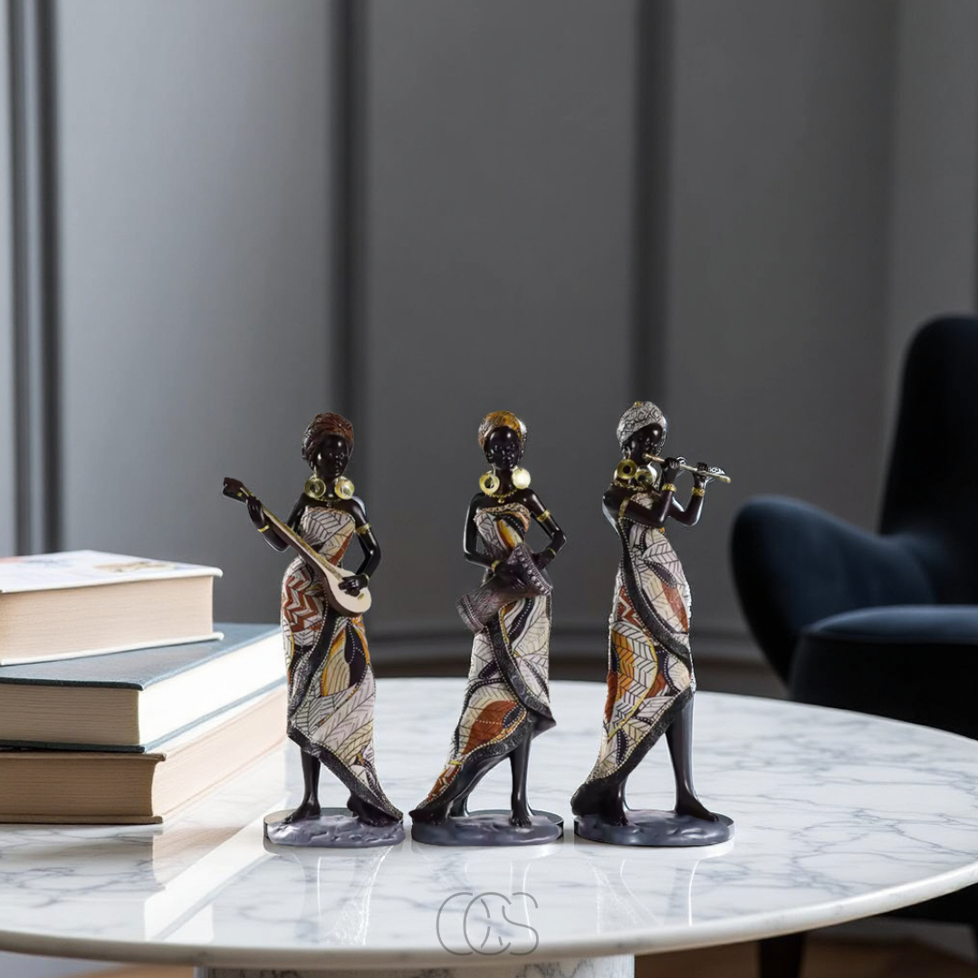 Vivrek - African Musicians Statue Set - Decorative Sculptures