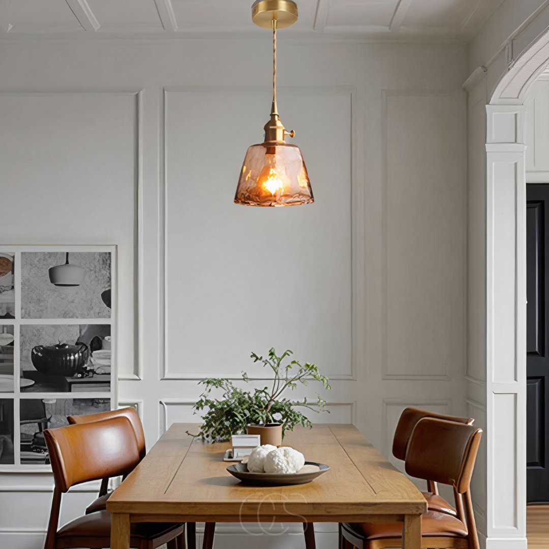 Vivrek - Amber Glass Pendant Lamp – Warm Light & Stylish Design