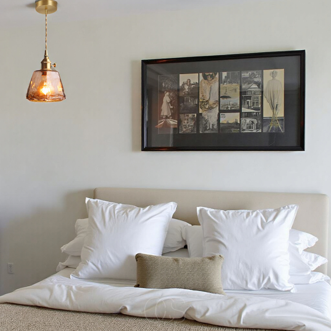 Vivrek - Amber Glass Pendant Lamp – Warm Light & Stylish Design