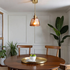 Vivrek - Lámpara Colgante de Vidrio Ámbar – Luz Cálida y Diseño Elegante