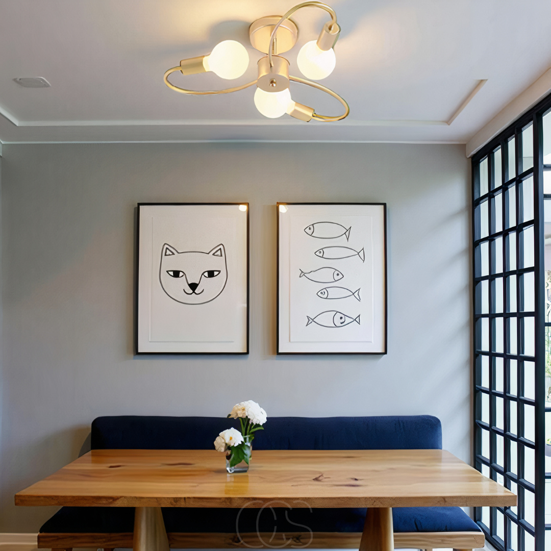 Vivrek - Ceiling Lamp with 3 Braided Balls – Modern Design