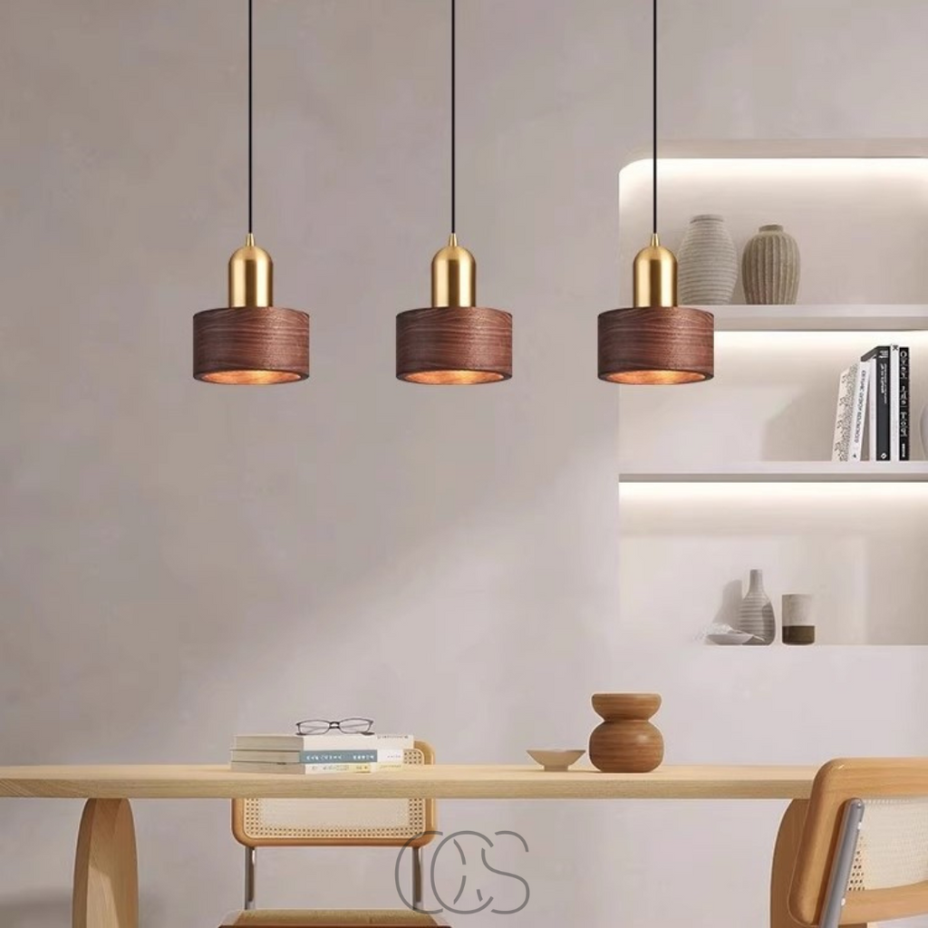 Vivrek - Lámpara colgante de diseño con acento dorado