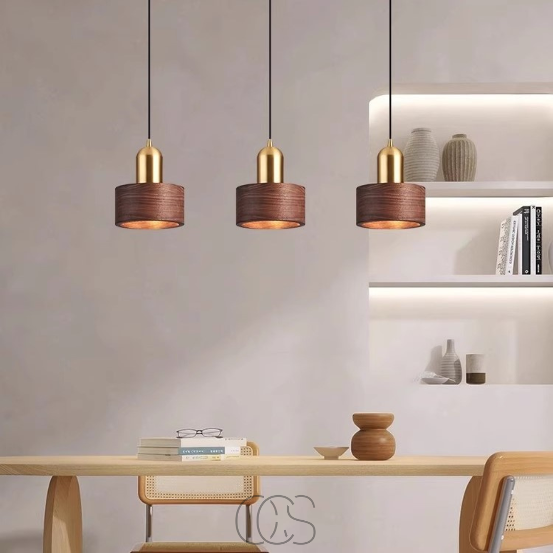 Vivrek - Lámpara colgante de diseño con acento dorado