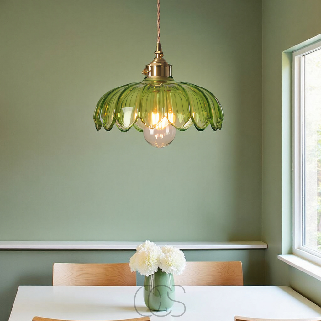 Vivrek - Glass Flower Pendant Lamp - Vintage Design