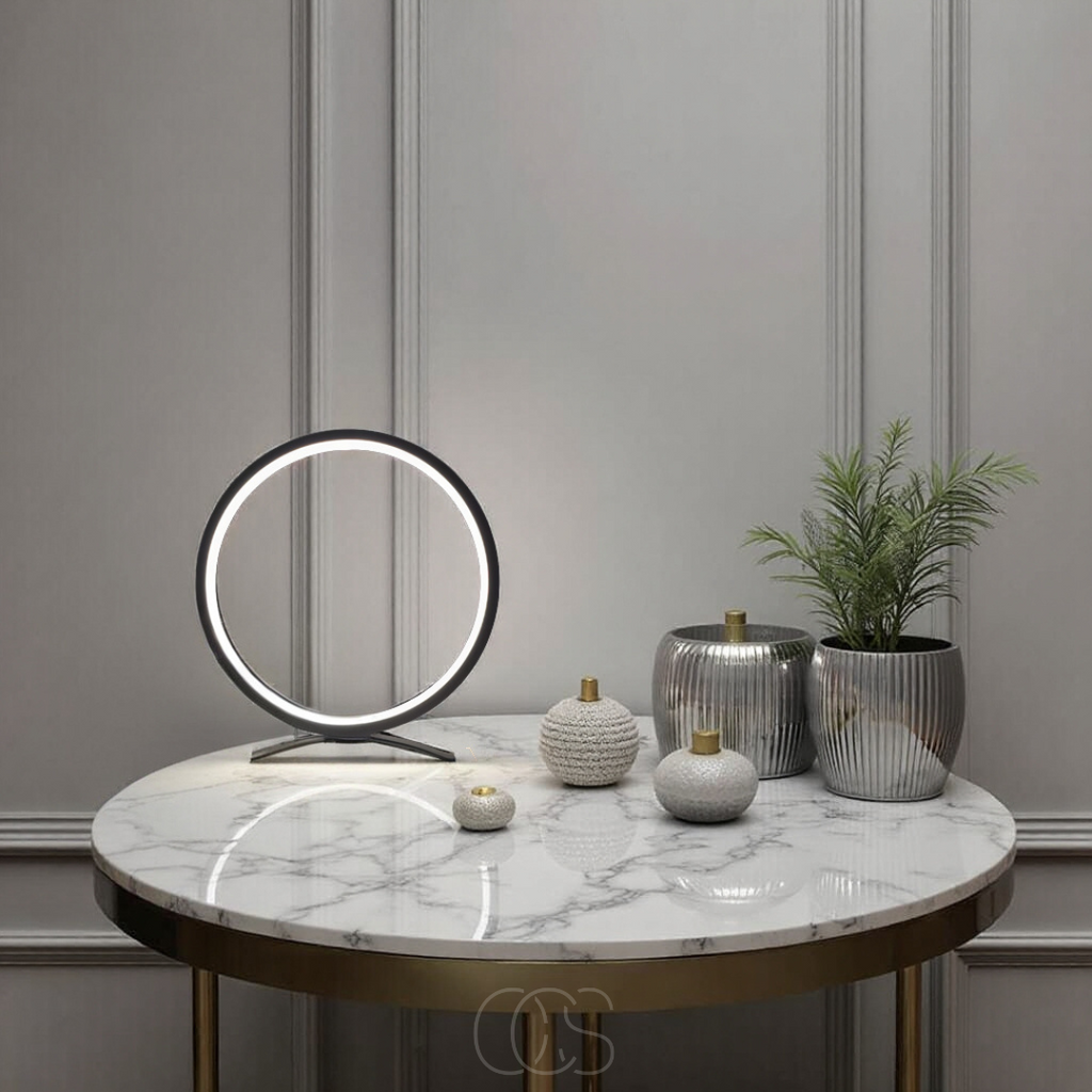Vivrek - Lámpara de Mesa LED en Forma de Anillo - Diseño Moderno Minimalista
