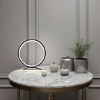 Vivrek - Lámpara de Mesa LED en Forma de Anillo - Diseño Moderno Minimalista