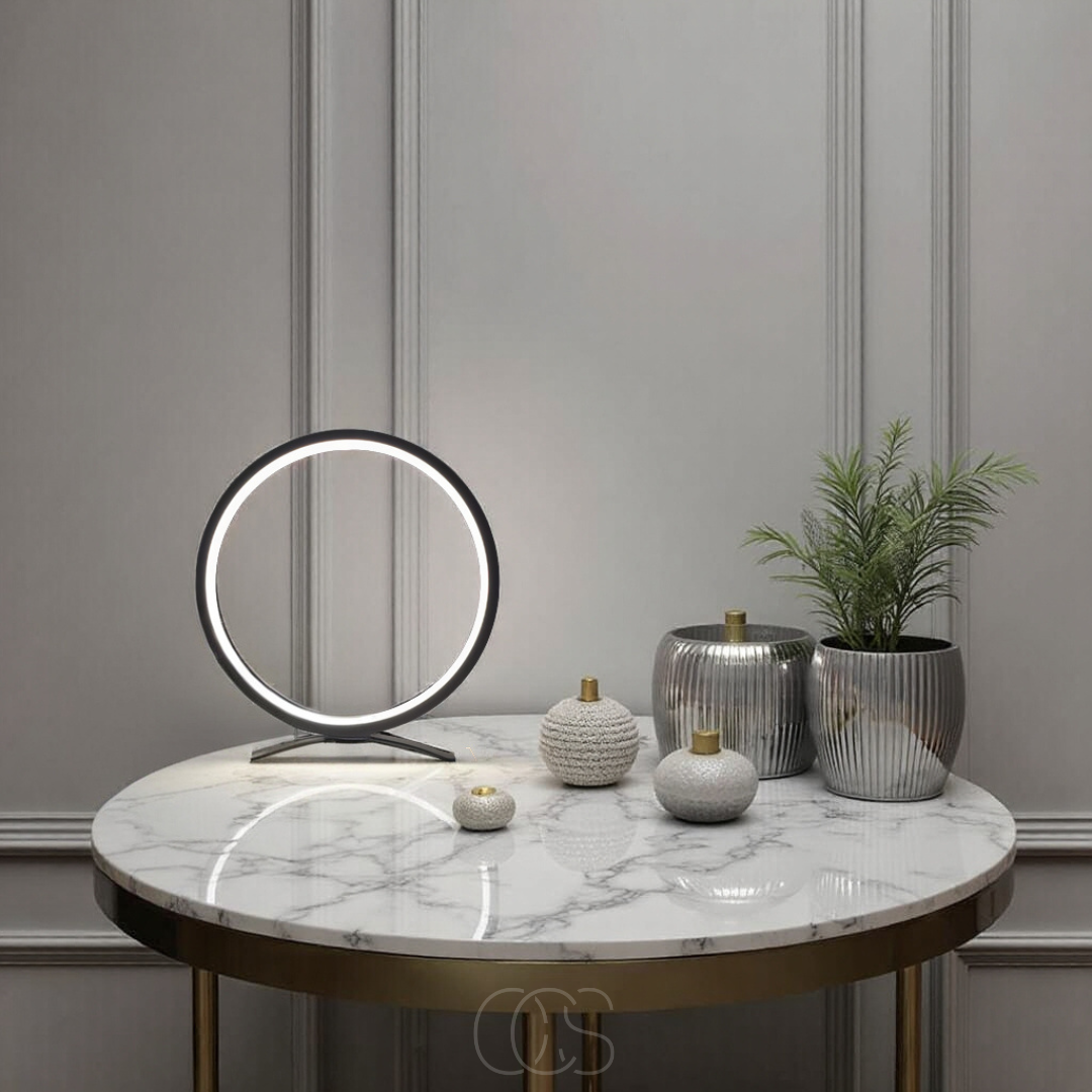 Vivrek - Lámpara de Mesa LED en Forma de Anillo - Diseño Moderno Minimalista