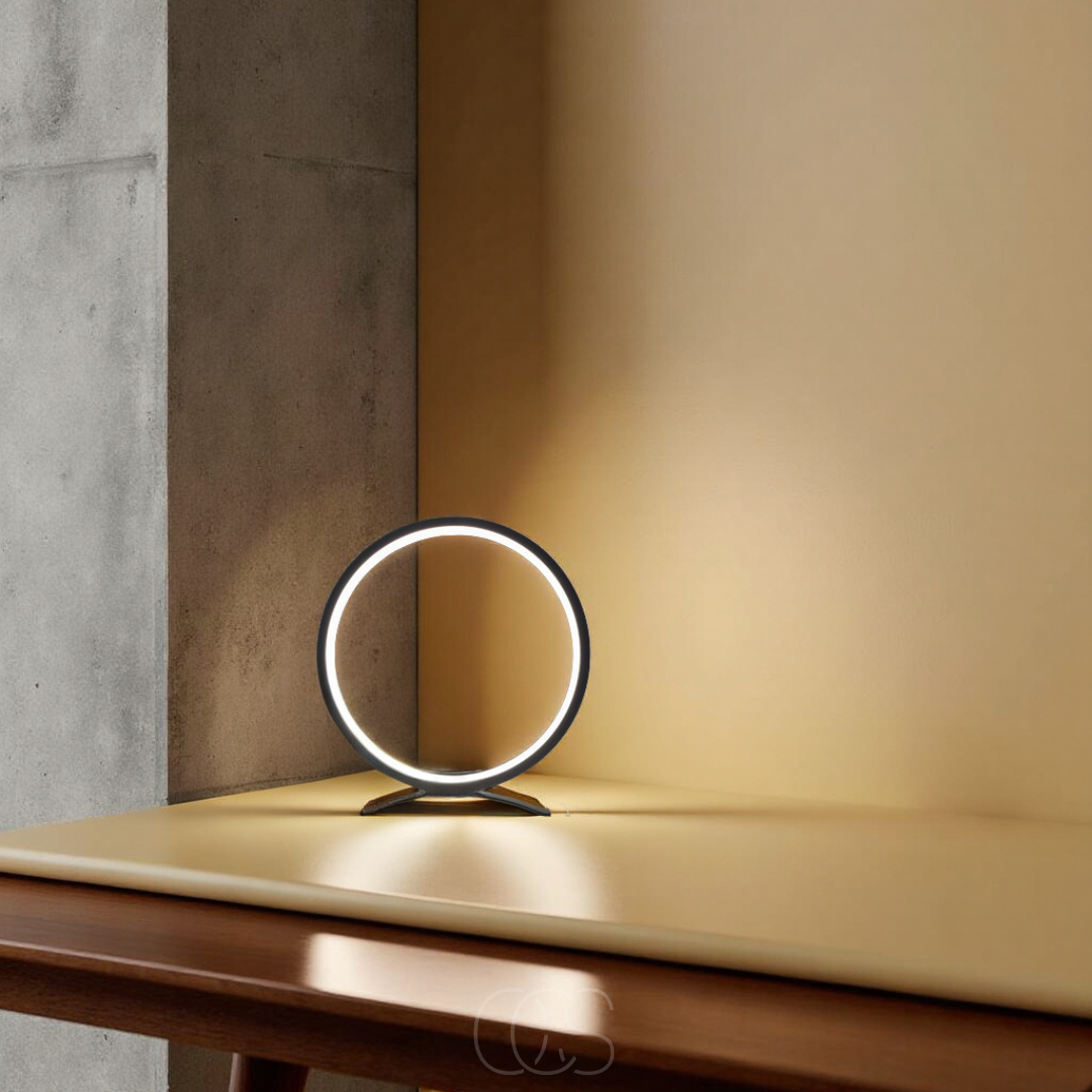 Vivrek - Lámpara de Mesa LED en Forma de Anillo - Diseño Moderno Minimalista