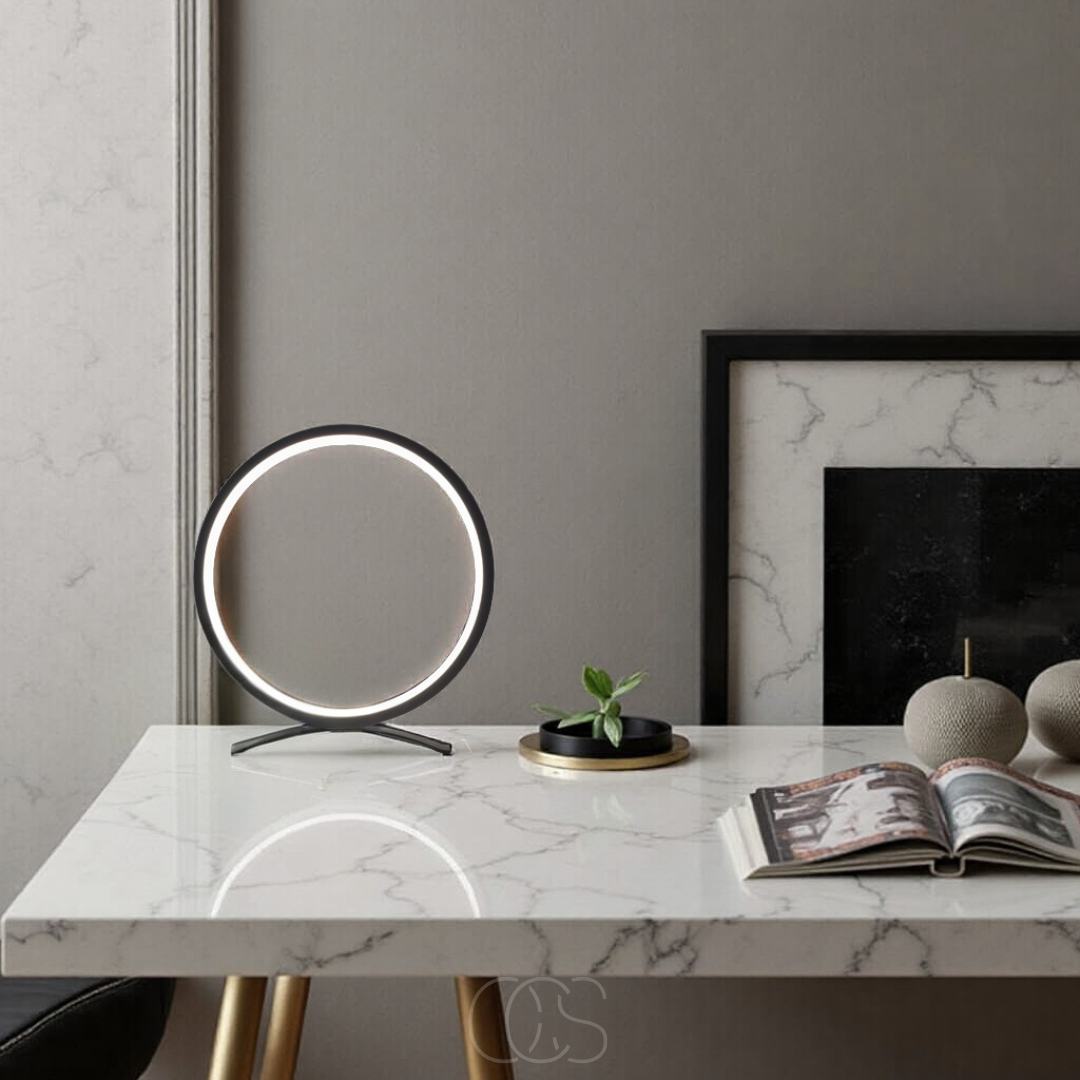 Vivrek - Lámpara de Mesa LED en Forma de Anillo - Diseño Moderno Minimalista