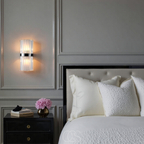 Vivrek - Lámpara de Pared de Cristal de Lujo - Acero Inoxidable y Cristal