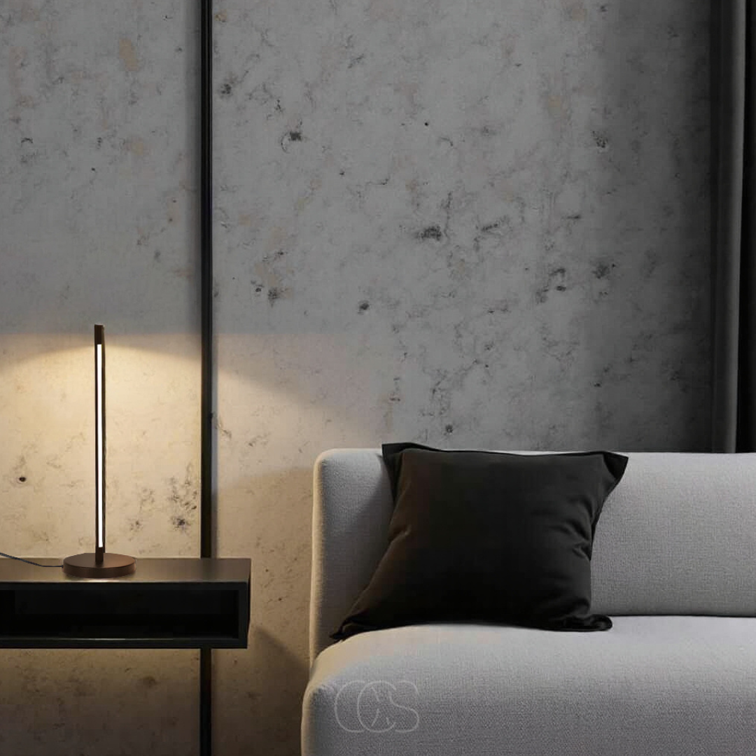 Vivrek - Lámpara de Mesa LED Minimalista - Moderno Aluminio Negro Mate