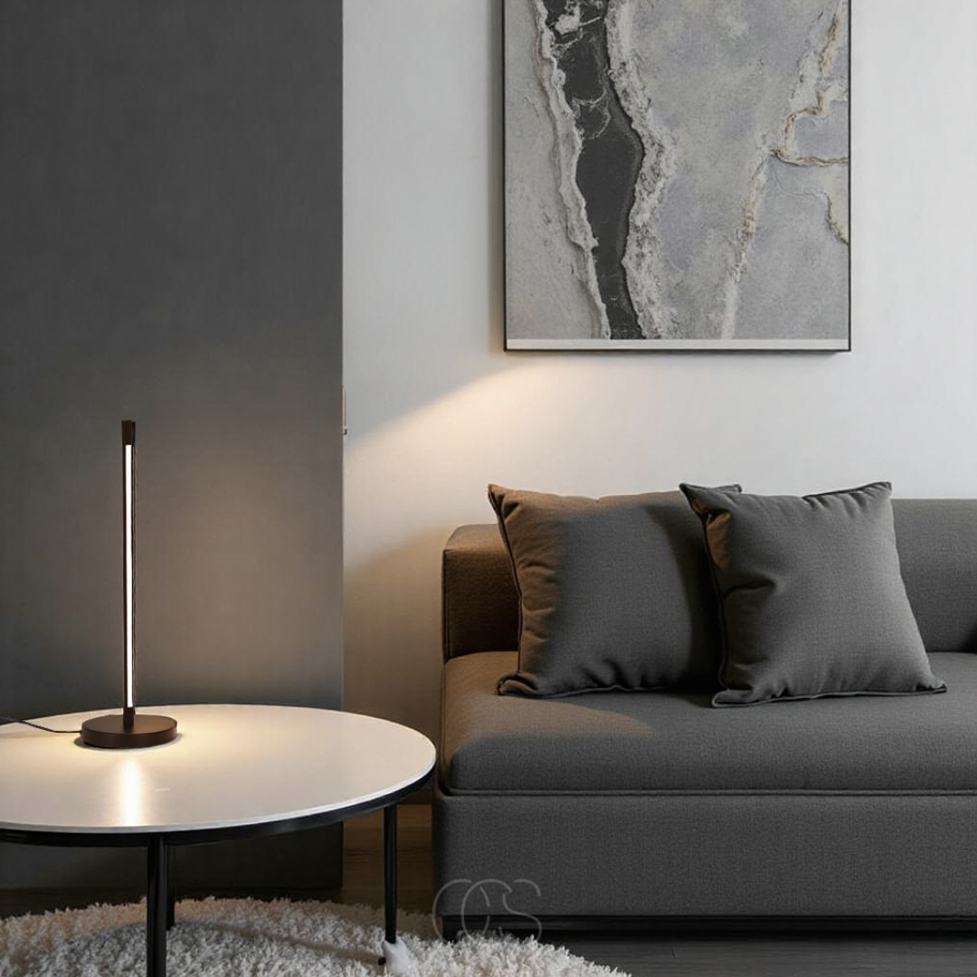 Vivrek - Lámpara de Mesa LED Minimalista - Moderno Aluminio Negro Mate