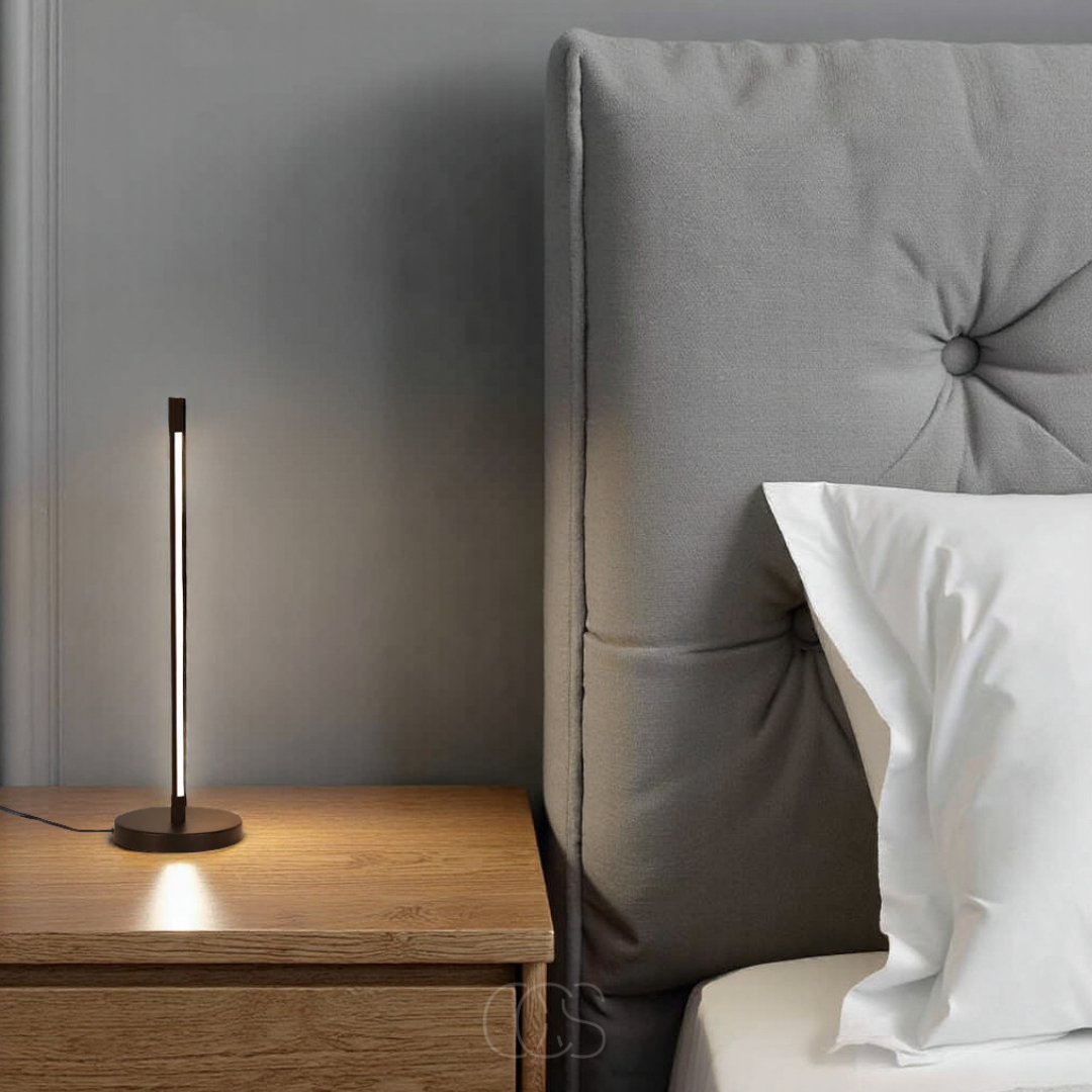 Vivrek - Lámpara de Mesa LED Minimalista - Moderno Aluminio Negro Mate