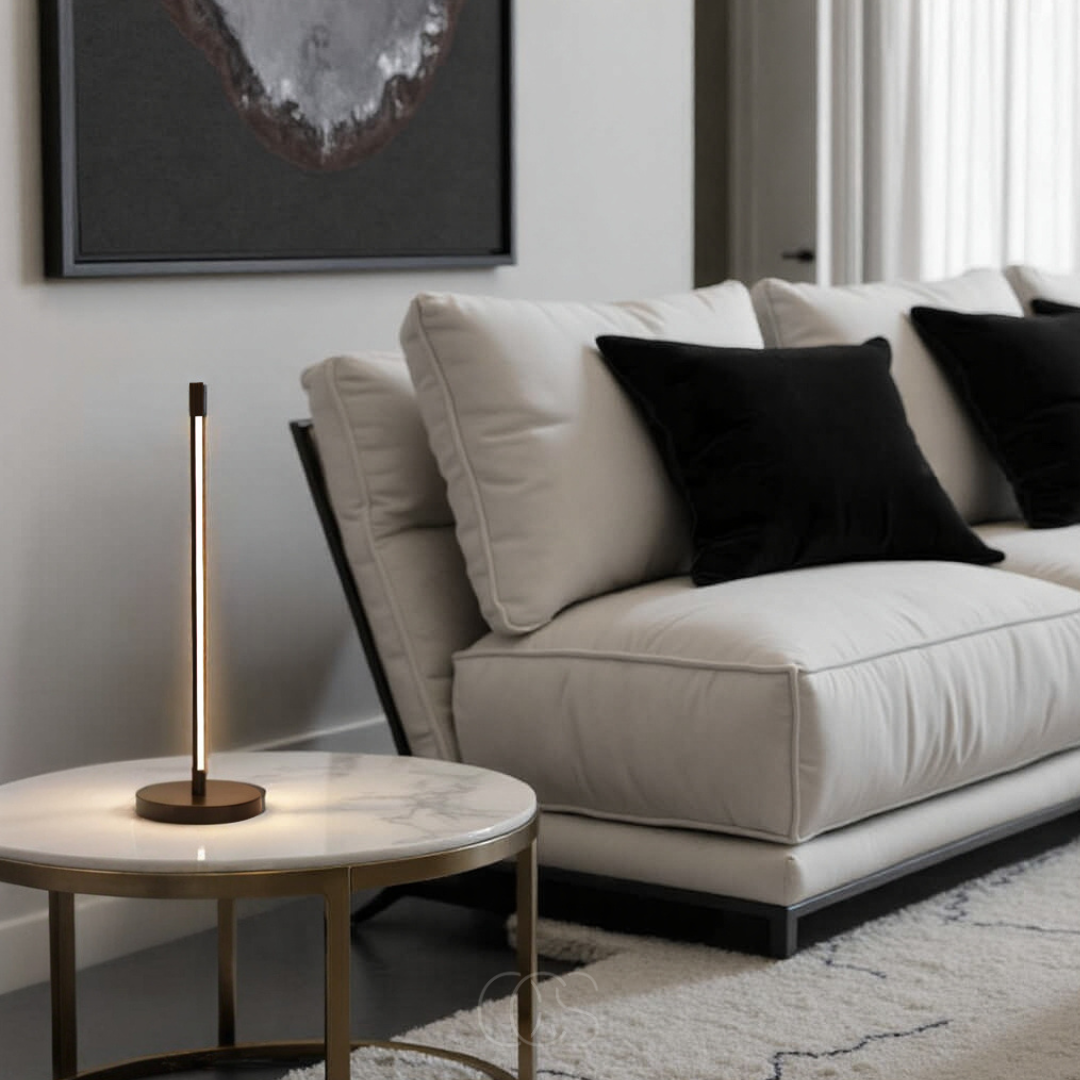 Vivrek - Lámpara de Mesa LED Minimalista - Moderno Aluminio Negro Mate