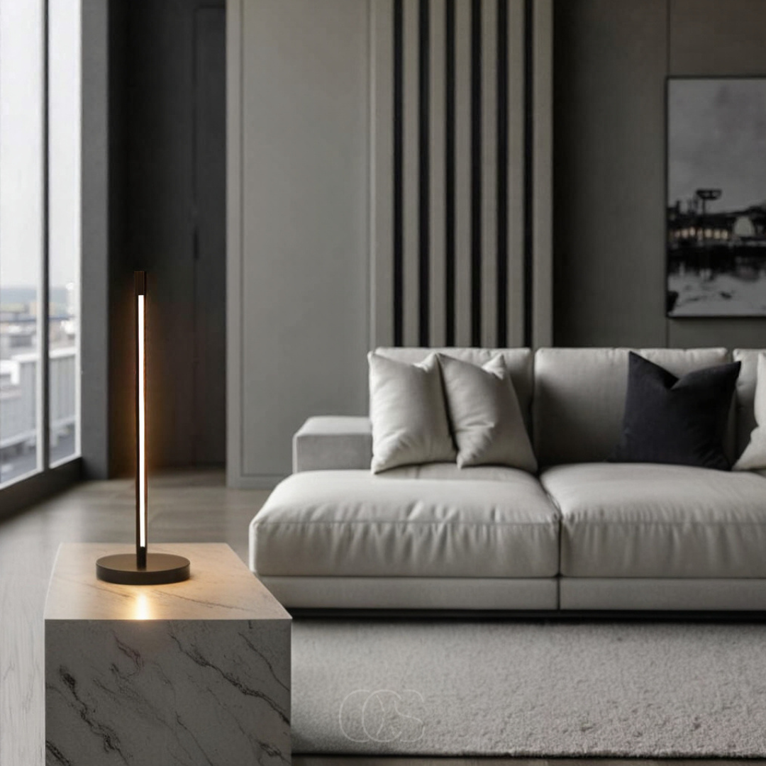 Vivrek - Lámpara de Mesa LED Minimalista - Moderno Aluminio Negro Mate