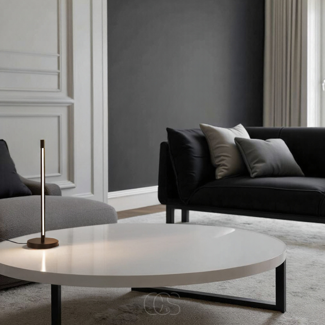 Vivrek - Lámpara de Mesa LED Minimalista - Moderno Aluminio Negro Mate