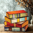 Vivrek - Lámpara de Mesa Tiffany Inalámbrica - Lámpara de Libro Mosaico