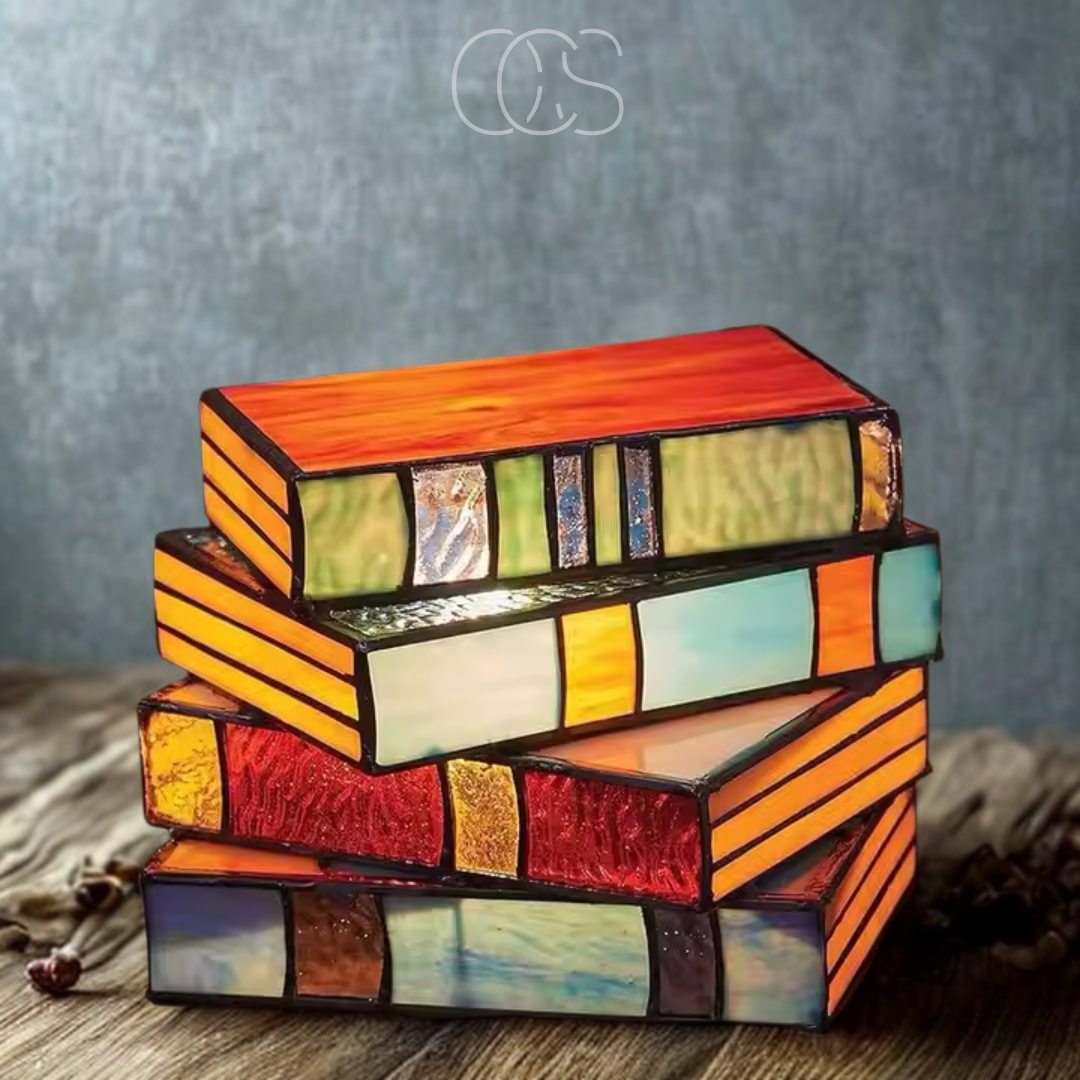 Vivrek - Lámpara de Mesa Tiffany Inalámbrica - Lámpara de Libro Mosaico