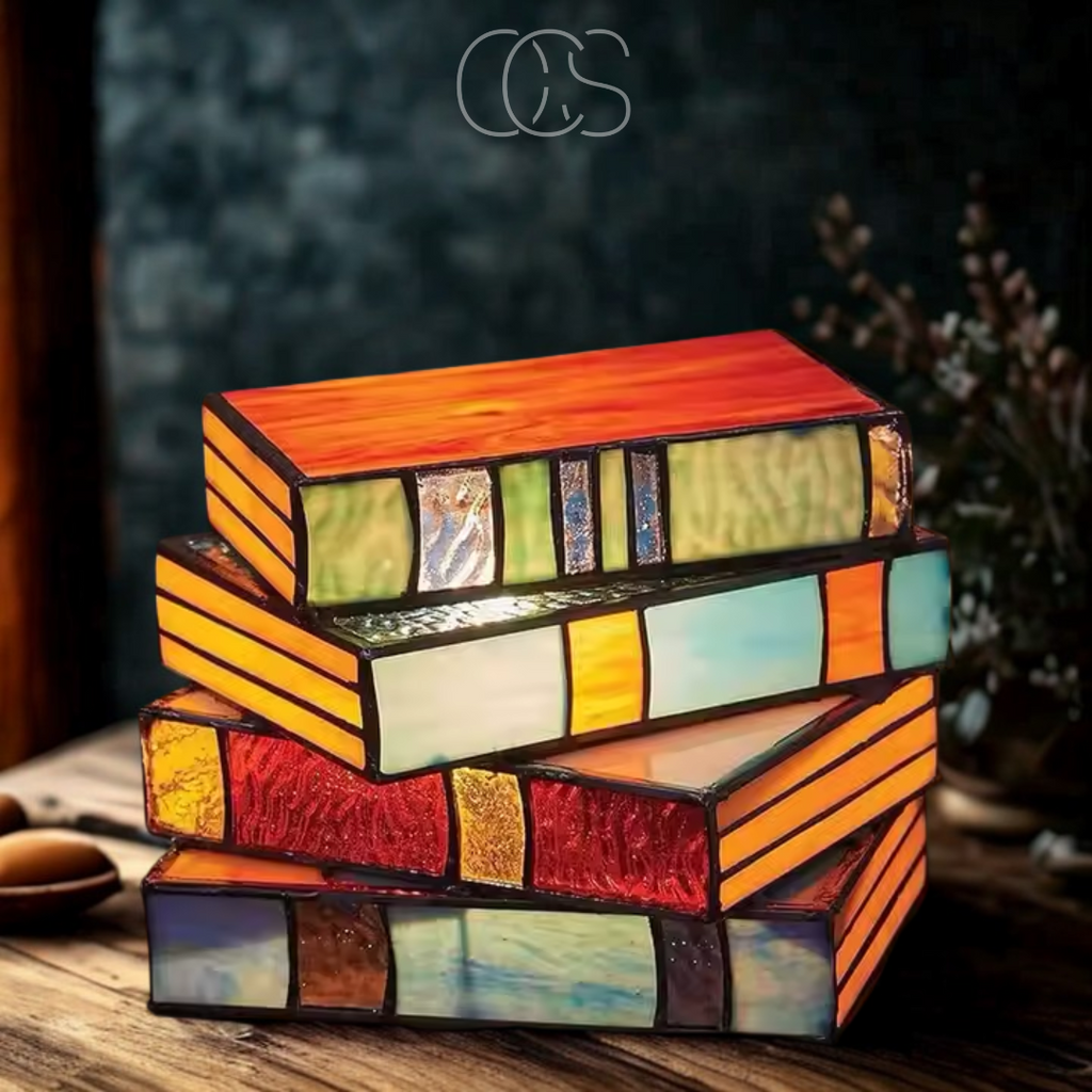 Vivrek - Lámpara de Mesa Tiffany Inalámbrica - Lámpara de Libro Mosaico