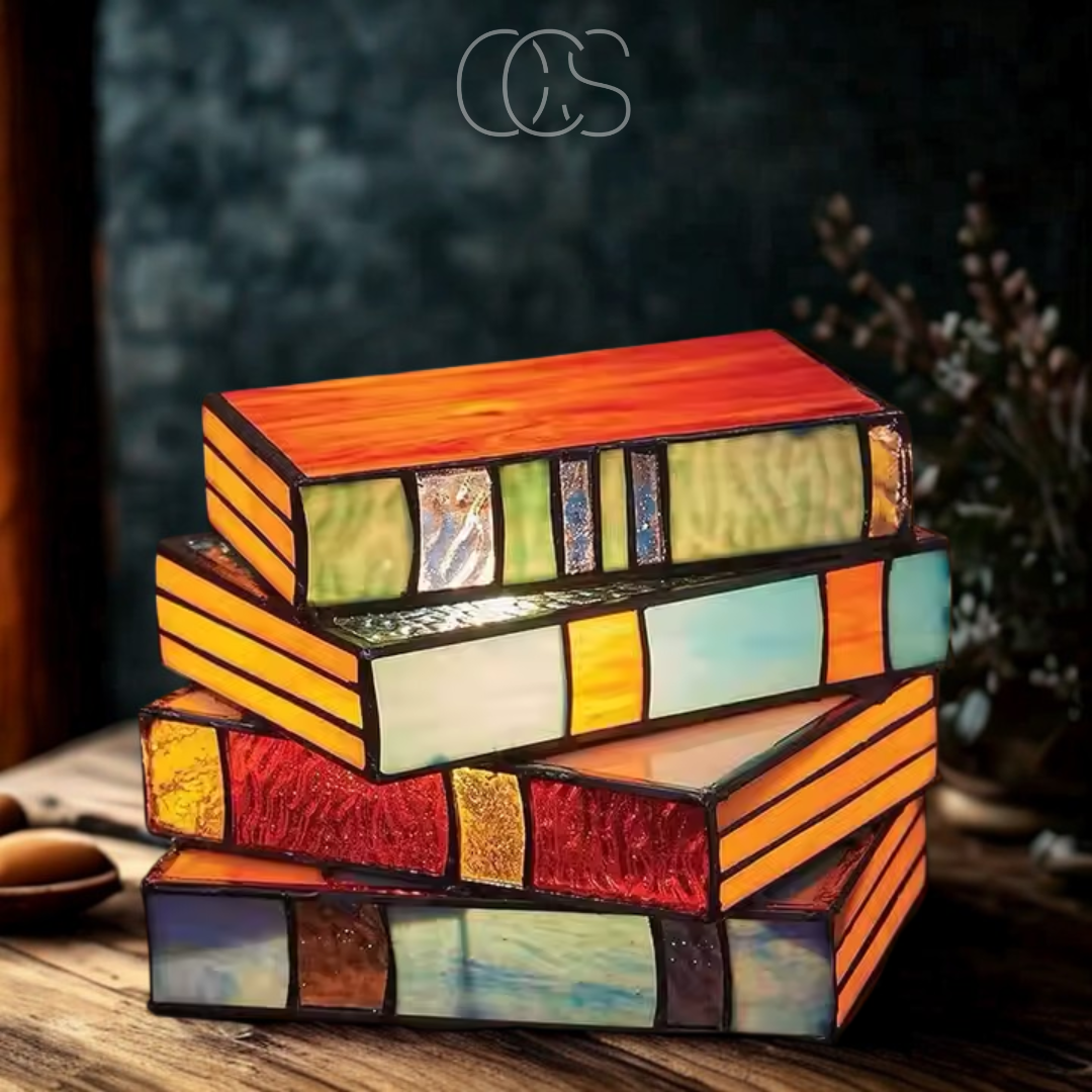 Vivrek - Lámpara de Mesa Tiffany Inalámbrica - Lámpara de Libro Mosaico
