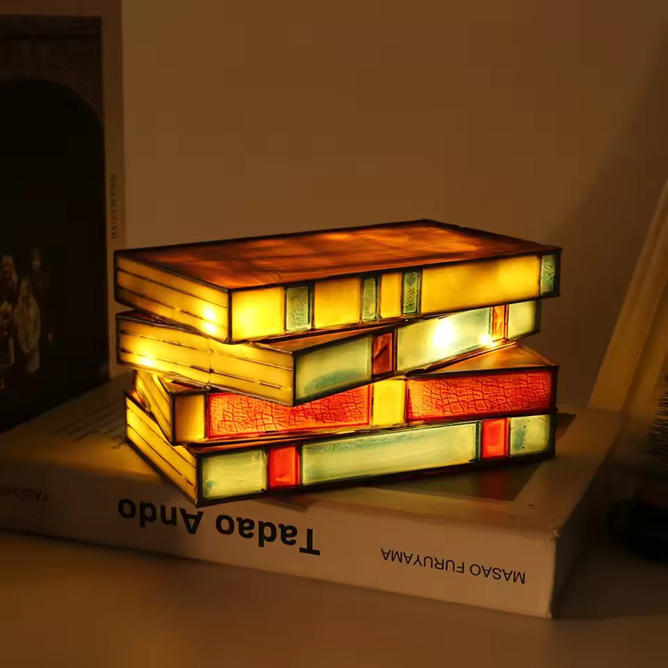 Vivrek - Lámpara de Mesa Tiffany Inalámbrica - Lámpara de Libro Mosaico