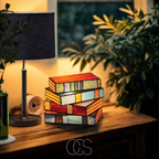 Vivrek - Lámpara de Mesa Tiffany Inalámbrica - Lámpara de Libro Mosaico