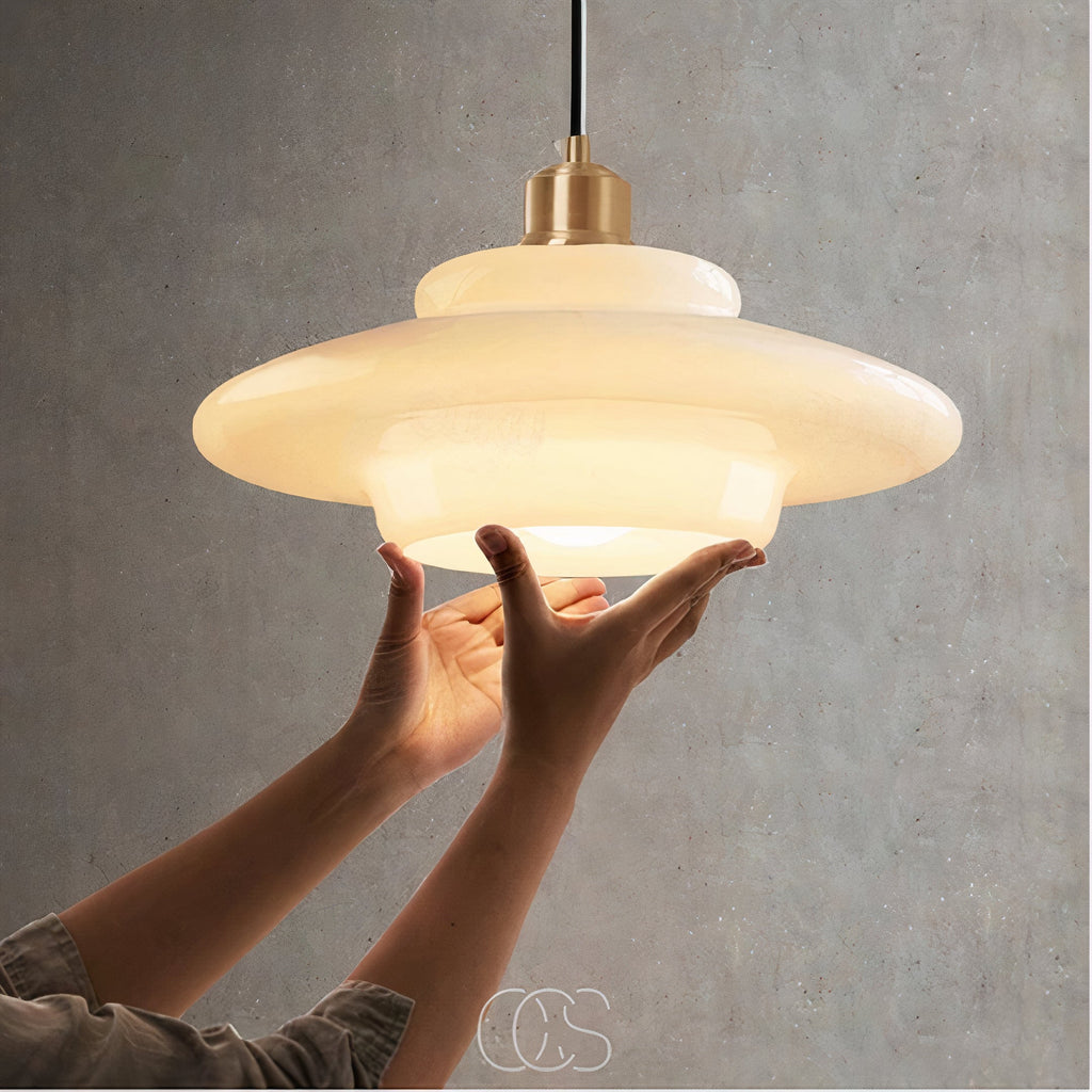 Vivrek - Perle pendant lamp - Brass & Glass
