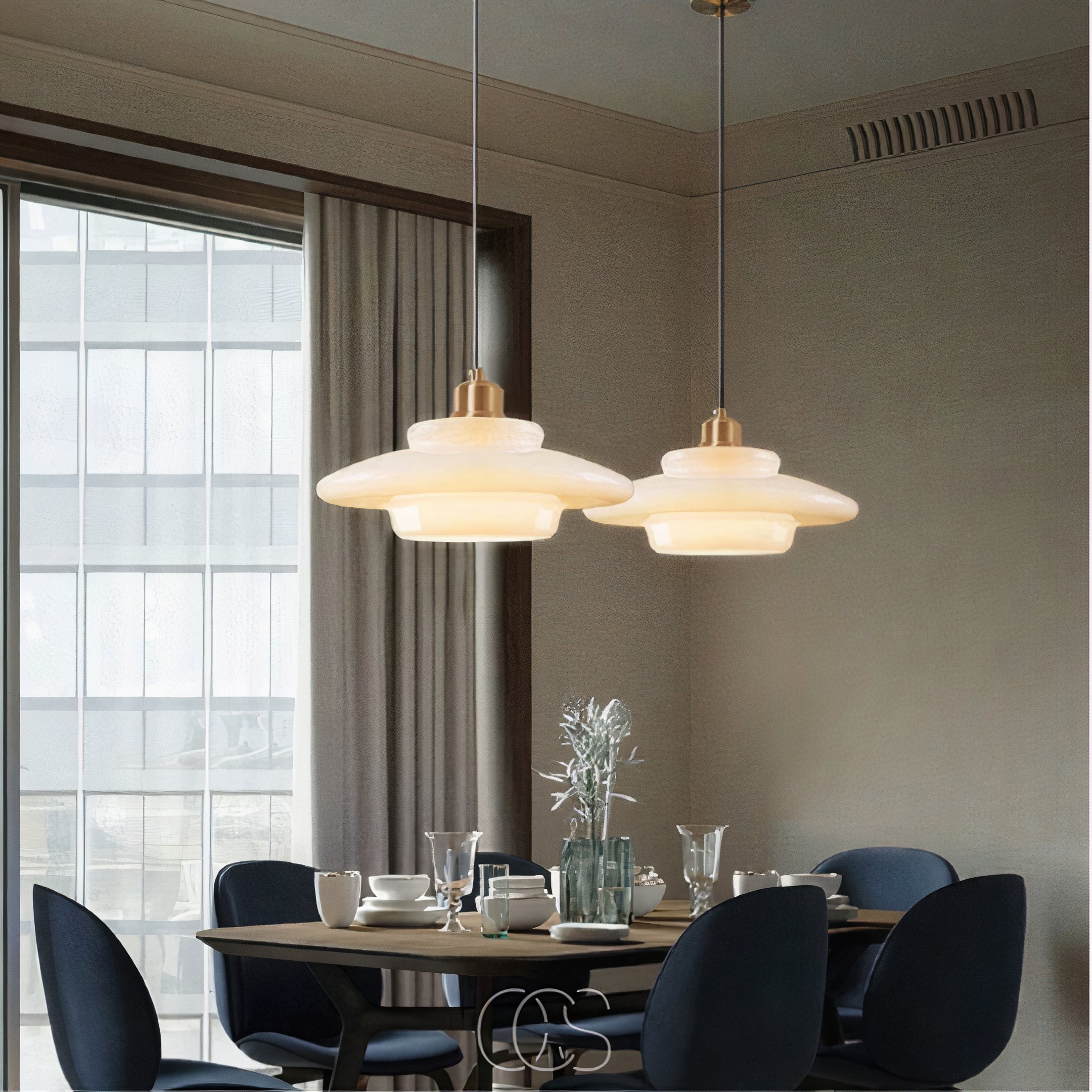 Vivrek - Perle pendant lamp - Brass & Glass