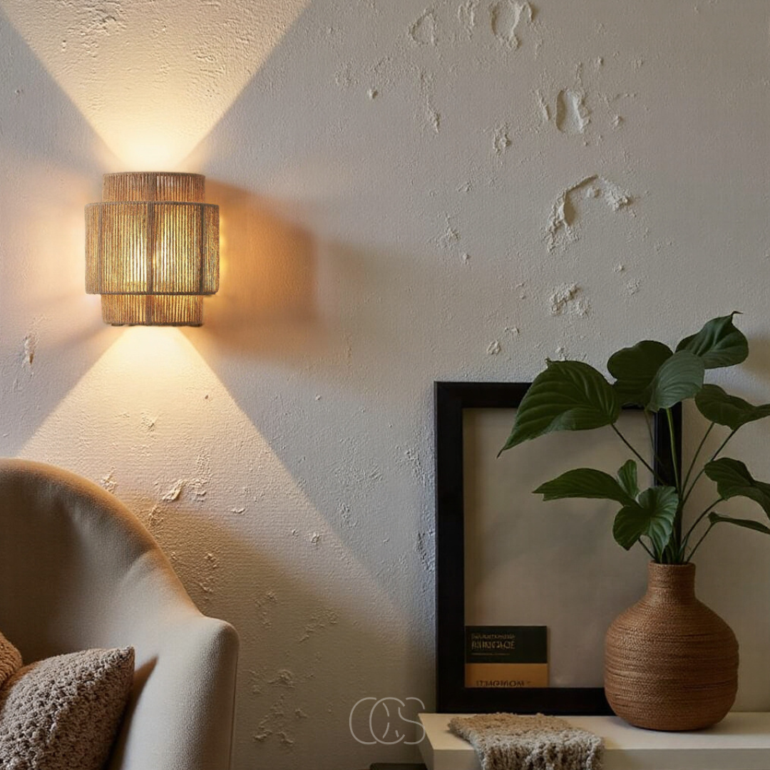 Vivrek - Rattan Boho Wall Lamp