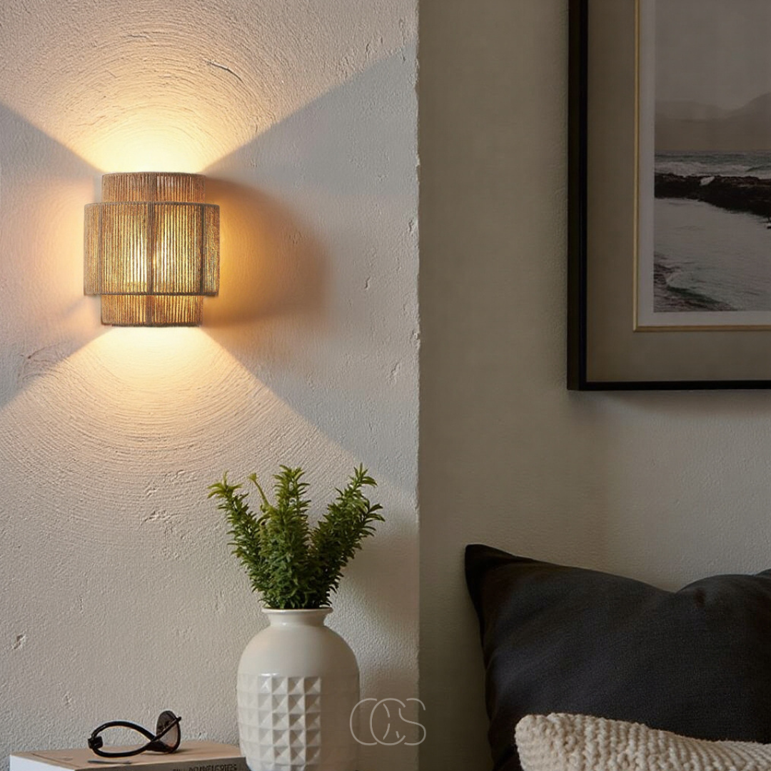 Vivrek - Rattan Boho Wall Lamp