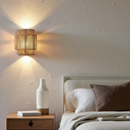 Vivrek - Lámpara de Pared Boho de Ratán