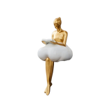 Vivrek - Escultura de Mujer Leyendo en Nube - Objeto de Arte en Resina