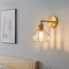 Vivrek - Lámpara de Pared Retro con Pantalla de Tulipán de Vidrio