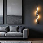 Vivrek - Lámpara de pared LED delgada - Aluminio negro