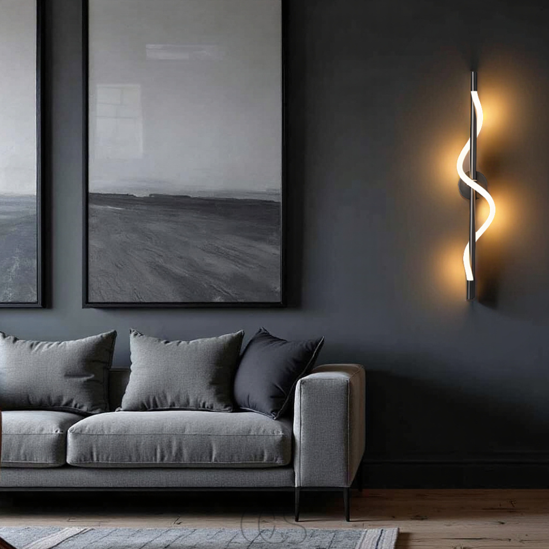 Vivrek - Lámpara de pared LED delgada - Aluminio negro