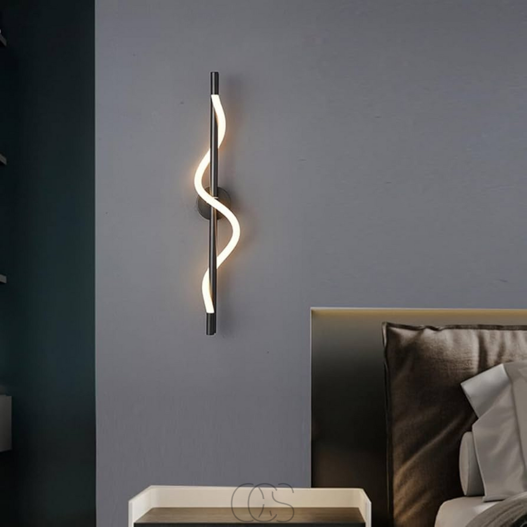 Vivrek - Lámpara de pared LED delgada - Aluminio negro