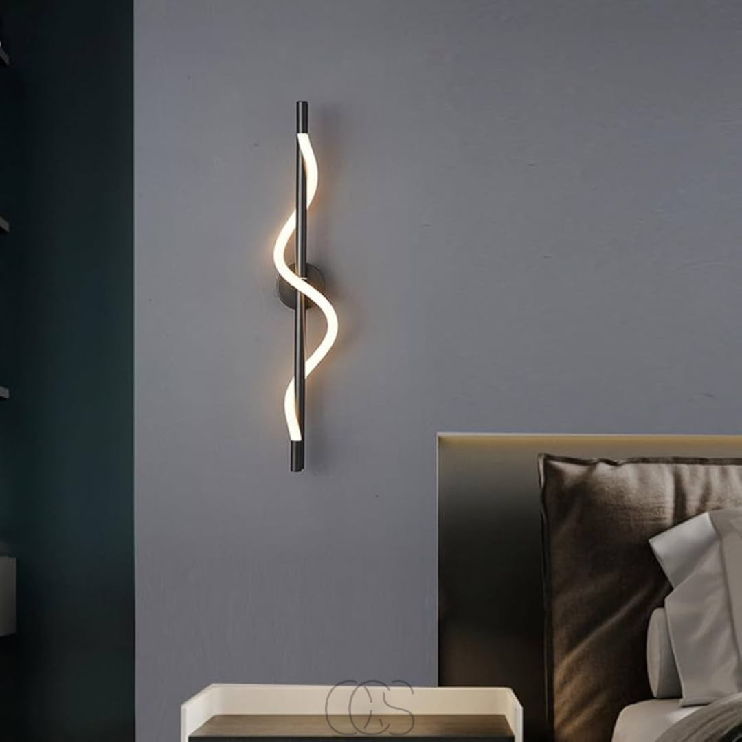 Vivrek - Lámpara de pared LED delgada - Aluminio negro