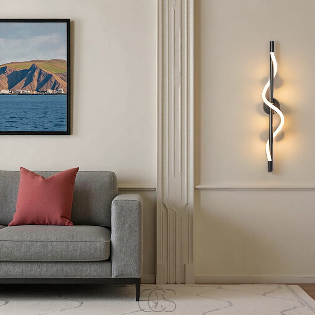 Vivrek - Lámpara de pared LED delgada - Aluminio negro
