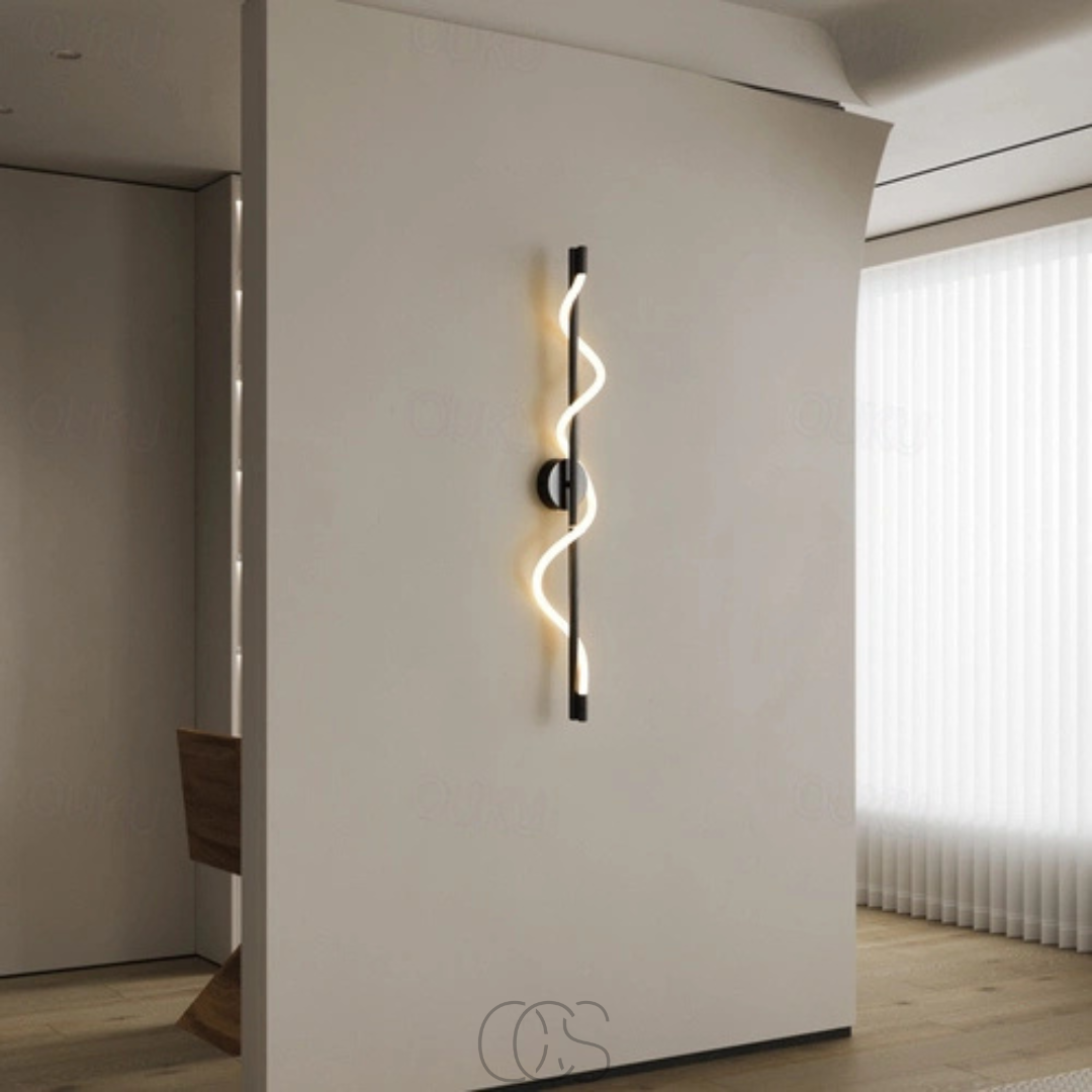 Vivrek - Lámpara de pared LED delgada - Aluminio negro