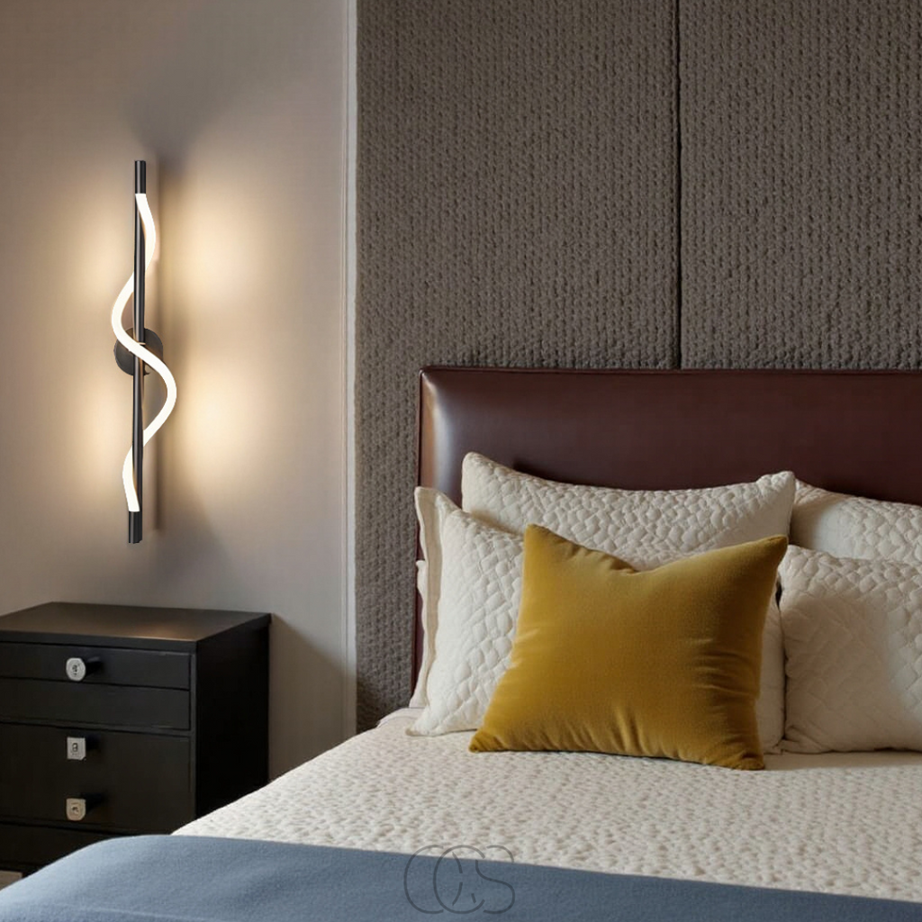 Vivrek - Lámpara de pared LED delgada - Aluminio negro