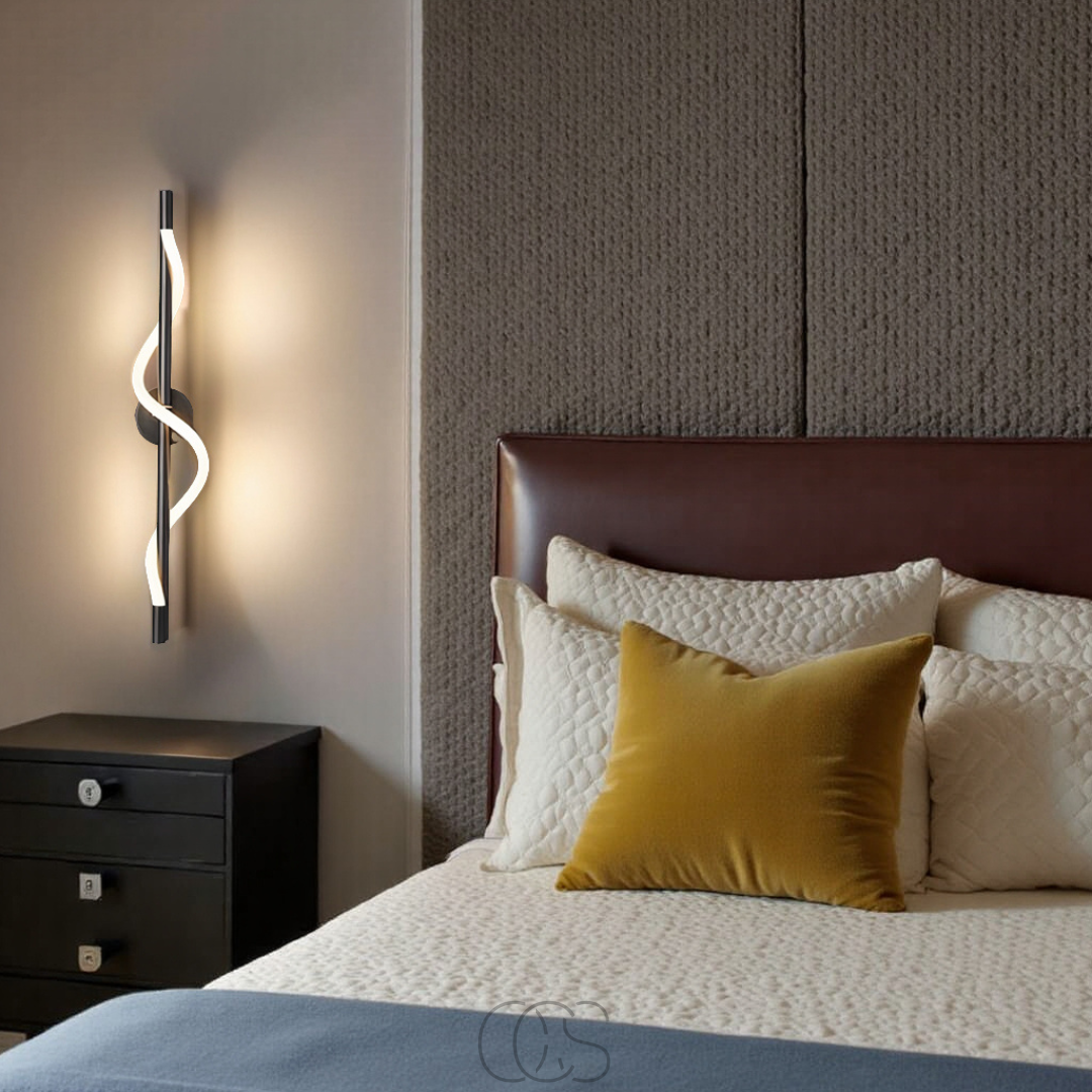 Vivrek - Lámpara de pared LED delgada - Aluminio negro