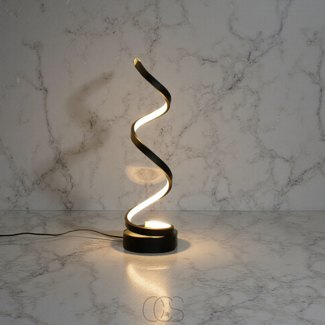 Vivrek - Lámpara Espiral – diseño moderno con 3 colores de luz y LED de bajo consumo