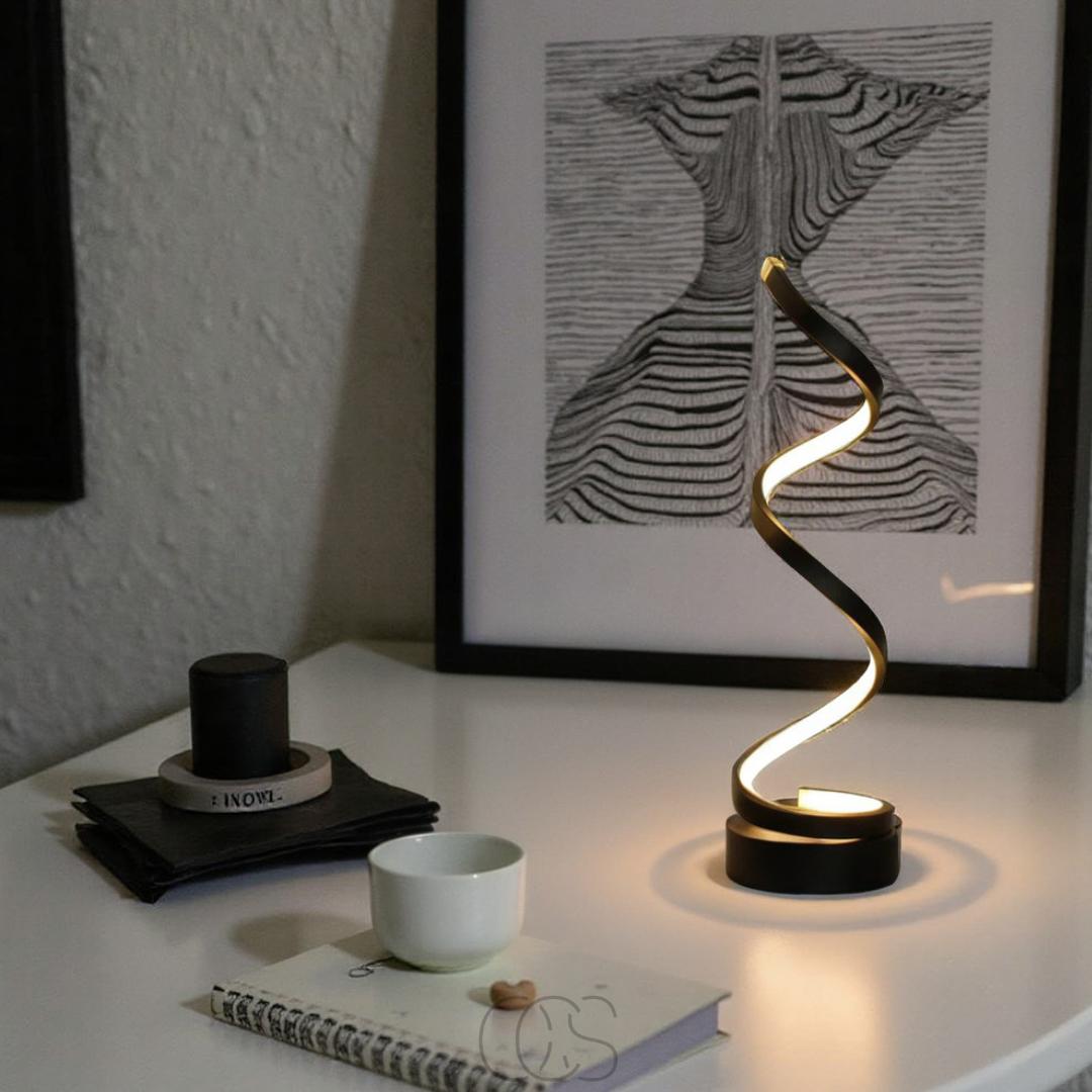 Vivrek - Lámpara Espiral – diseño moderno con 3 colores de luz y LED de bajo consumo